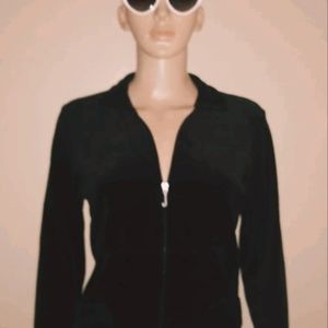 Juicy Couture Black Velvet Hoodie New Size L